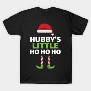 Husband's Little Ho Ho Ho, Striped Leggings, Christmas Hats, Husband and Wife Comedy T-Shirt